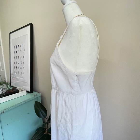 THEORY  |  Linen Midi Dress Sour Cream White 4 - Picture 9 of 10